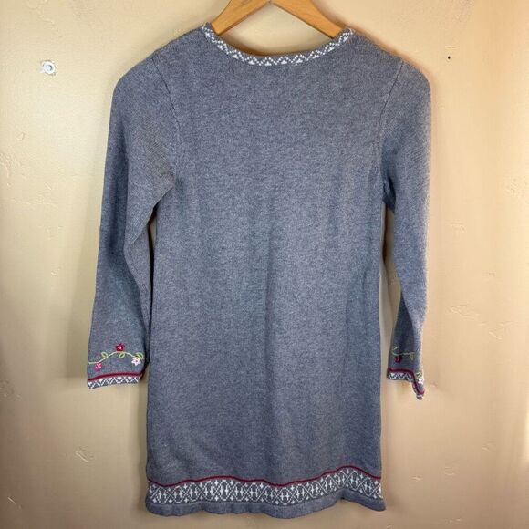 Hanna Andersson Girls Floral Embroidered‎ Sweater Dress Size 140CM or US 10 - Picture 6 of 6